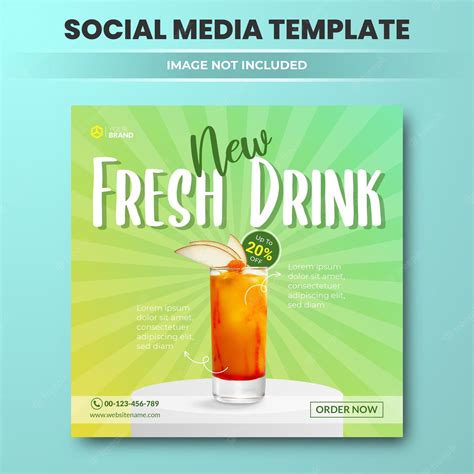 Premium Vector Fresh Drink Social Media Post Template Lemon Tea