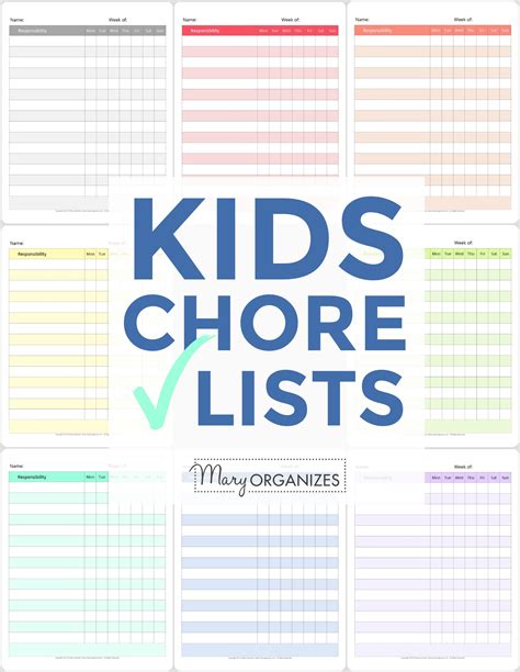 Kids Chores And Routines Checklists