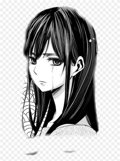 Aesthetic Crying Drawing Black And White Anime Girl Sad Wallpapers