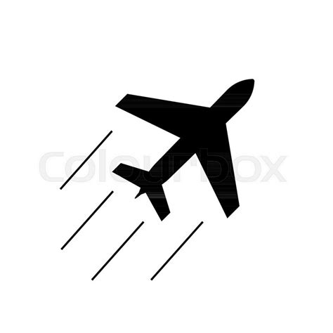 Simple childish hand drawing line art paper plane element for. Simple airplane icon. Aeroplane ... | Stock vector | Colourbox