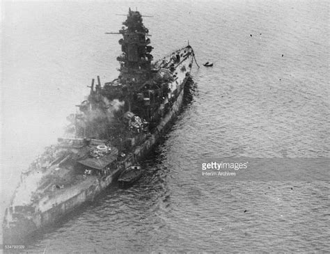 View Of The Imperial Japanese Navy Battleship Nagato As It Lay In