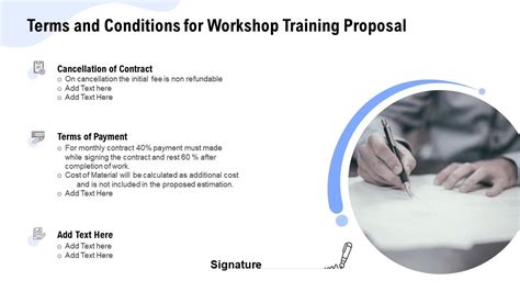Terms And Conditions For Workshop Training Proposal Ppt Powerpoint