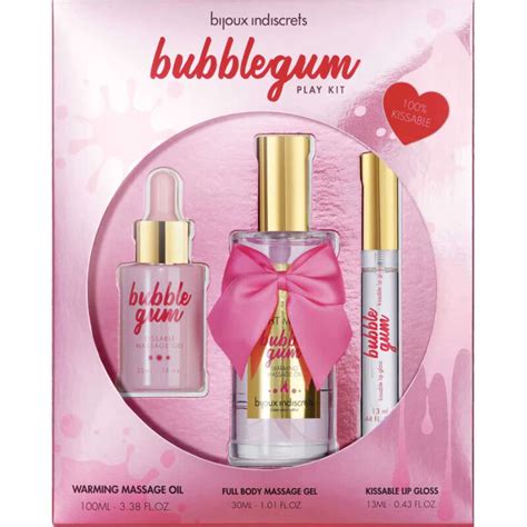 Bijoux Indiscrets Bubblegum Play Kit With Oil Gel Lip Gloss Kinkyie