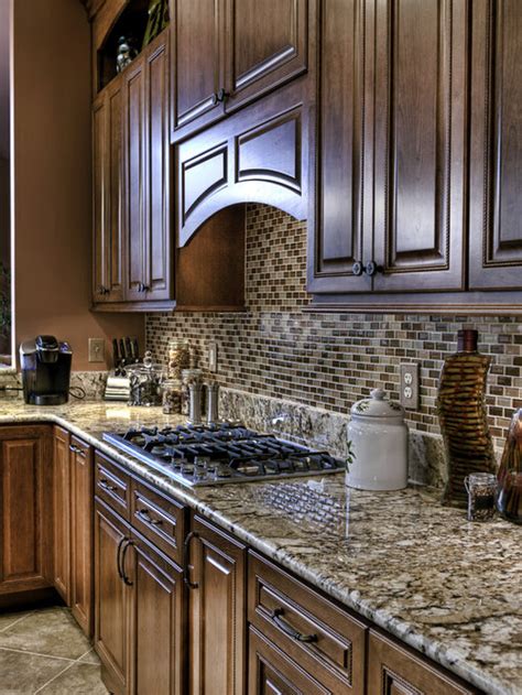 Concrete countertops are highly customizable — you can choose any stain color and texture. Granite And Tile Backsplash | Houzz
