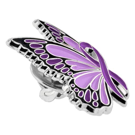 Purple Ribbon Butterfly Pin Pinmart