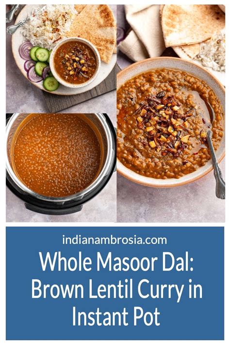 Whole Masoor Dal Brown Lentils Recipe Tastes Great With Bread Or A