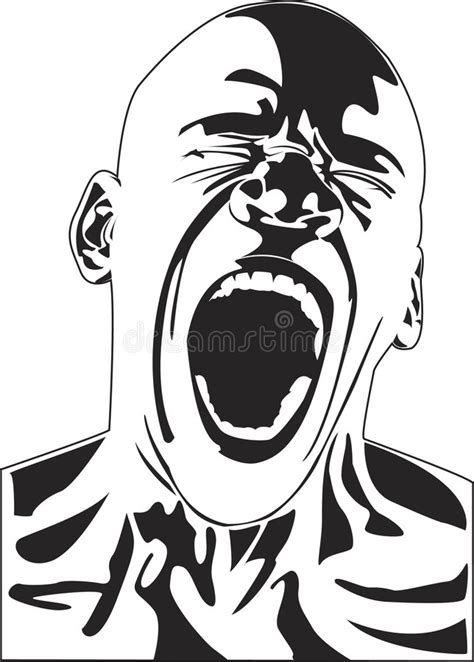 Vector Man Screaming In Agony Stock Vector Illustration