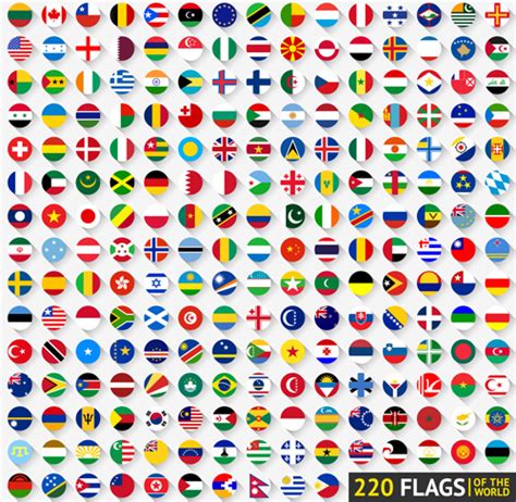 World Flags Round Icons Vector Material Free Download