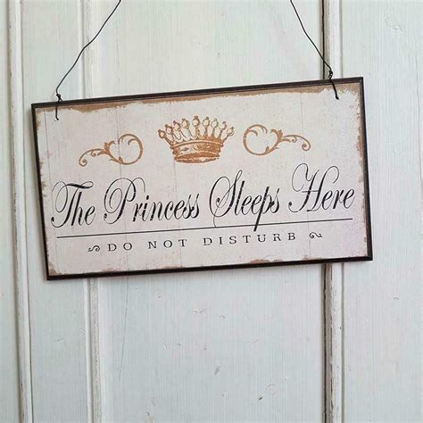 The Princess Lives Here Do Not Disturb Chic N Shabby Wooden Sign Door
