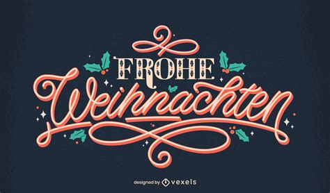 Merry Christmas German Lettering Design Vector Download