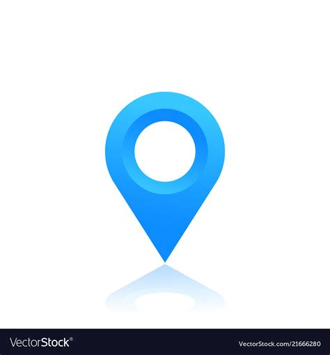 Map Pointer Location Icon Blue Pin On White Vector Image