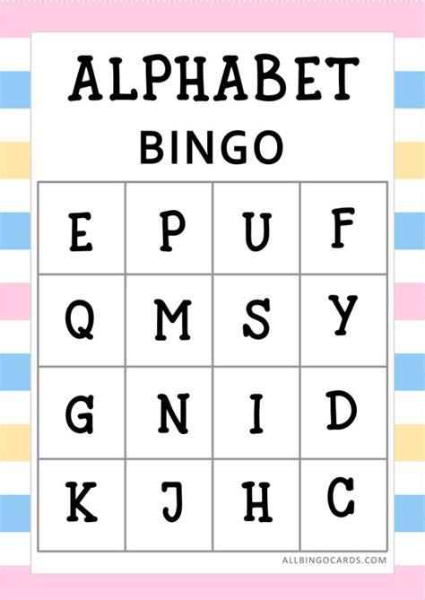 Free Printable Alphabet Bingo For Kids