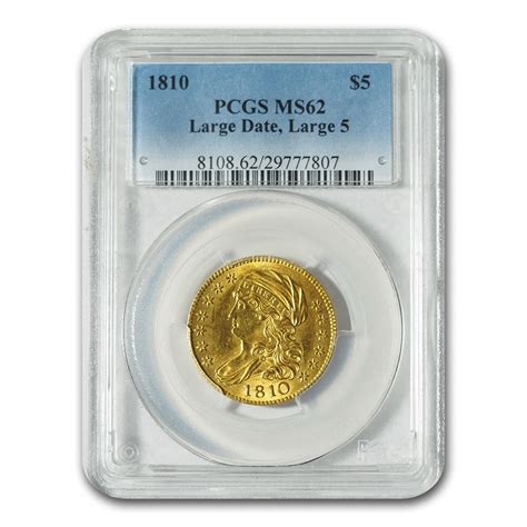 Buy 1810 Capped Bust 5 Gold Half Eagle Ms 62 Pcgs Lg Date Lg 5