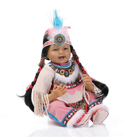 Npk Reborn Baby Doll Toys Native American Indians Black Skin Newbabies