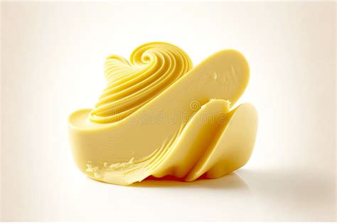 Delicate Butter Curl Smeared In Shape Of Wavy Piece Stock Image Image
