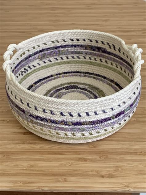 Coiled Rope Bowl Clothesline Basket Coiled Fabric Bowl Diy Rope Basket