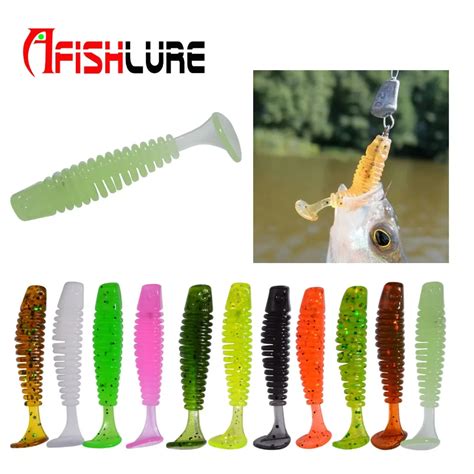 20pcslot Afishlure Paddle Tail Soft Bait Lures 38mm 085g T Tail Fishy
