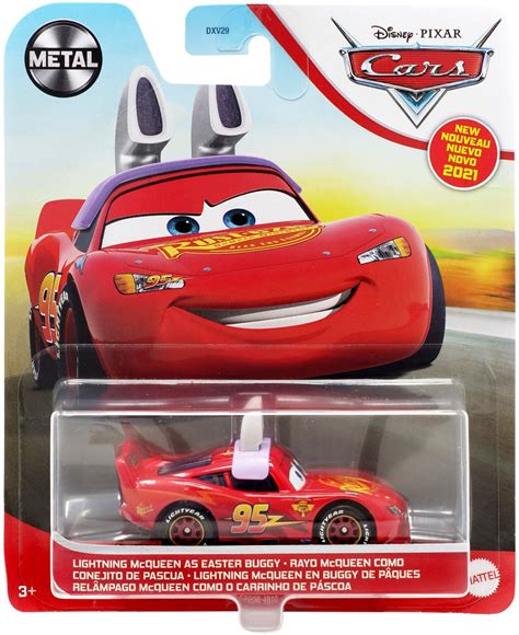 Disney Pixar Cars Cars 3 Metal Lightning Mcqueen 155 Diecast Car As Easter Bunny Mattel Toys