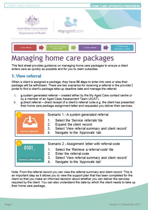 The good news is there are several resources that can help you understand and compare health plans known as the health insurance premium tax credit, this subsidy helps people who need health insurance afford their coverage. Managing Home Care Packages fact sheet | Australian Government Department of Health