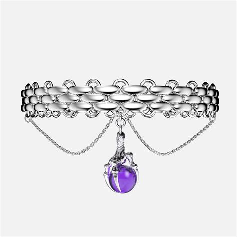 Gothic Silver Choker Neklace | Dragon Tears