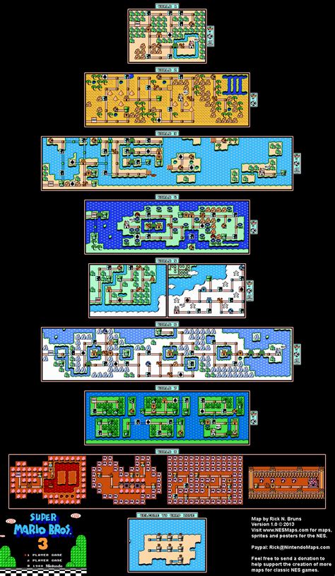 Super Mario Bros 3 map | Videojuegos retro, Super mario world, Arte de