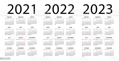Ilustración De Calendario 2021 2022 2023 Ilustración La Semana Comienza El Lunes Calendario