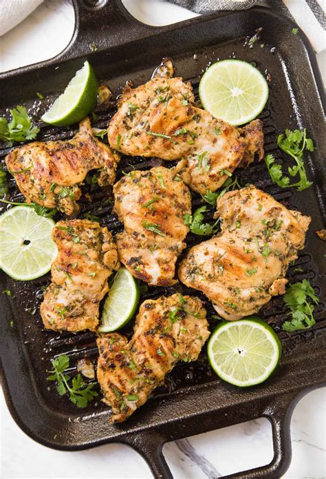 Easy Cilantro Lime Grilled Chicken Thighs Recipe Watch What U Eat