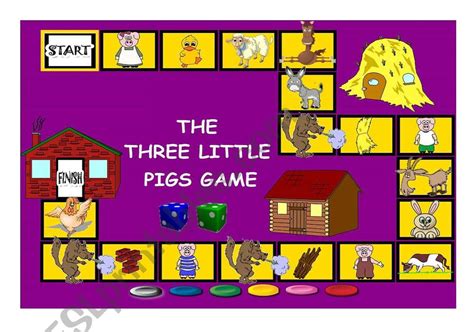 The Three Little Pigs Board Game Esl Worksheet By Jaimehm75