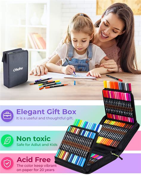 Buy 100 Colors Art Markers Set Ohuhu Dual Tips Coloring Brush