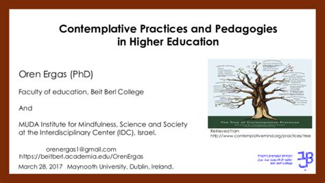 Pdf Contemplative Practices And Pedagogies In Higher Education Oren