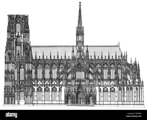 Historic Illustration Of Cologne Cathedral Hi Res Stock Photography And