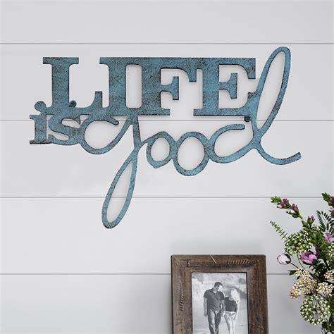 Metal Cutout Life Is Good Decorative Wall Sign 3d Word Art Home Accent