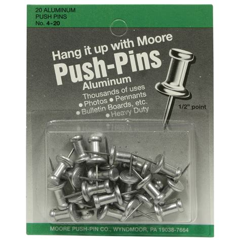 Moore Push Pins Aluminum 12 20pkg