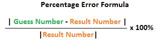 The percent error calc error is the hexadecimal format of the error caused. How to Calculate Percentage Error | Study.com