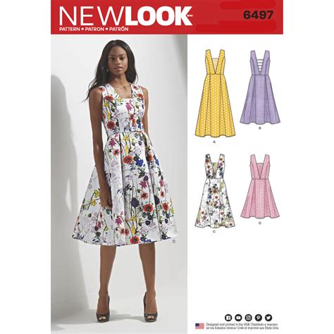 New Look Pattern 6497 Misses Dress With Bodice And Length Variations