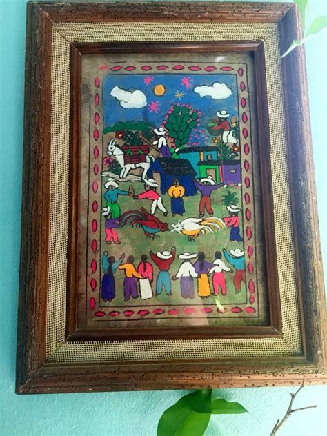 Vintage Folk Art Painting Central American Art By Troppobella With