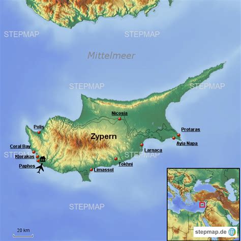 Stepmap Zypern1 Landkarte Für Zypern