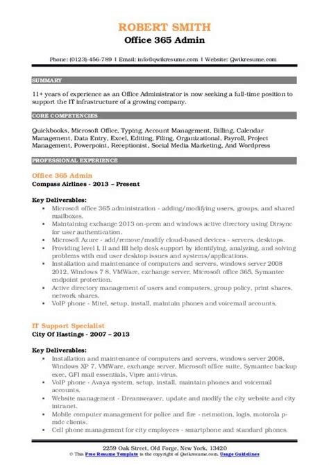 Office Admin Resume Samples Qwikresume