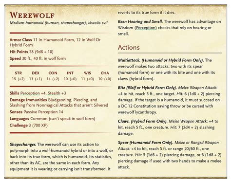 Dnd 5e Homebrew Search Results For Werewolf Werewolf