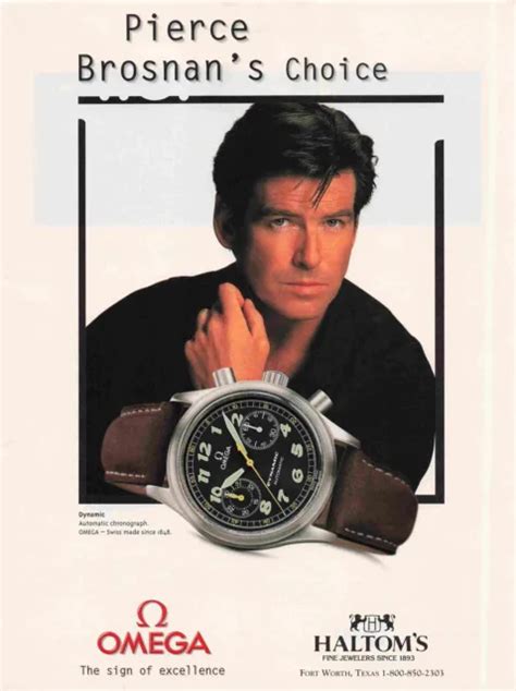 Omega Dynamic Automatic Watch Pierce Brosnans 1990s Vtg Magazine Print