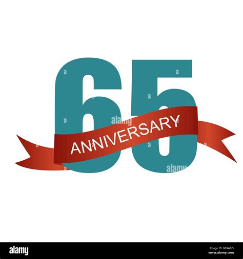 Sixty Five 65 Years Anniversary Label Sign For Your Date Vector Stock