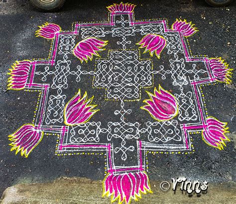 27 Dots Sikku kolam | Vinns Kolam