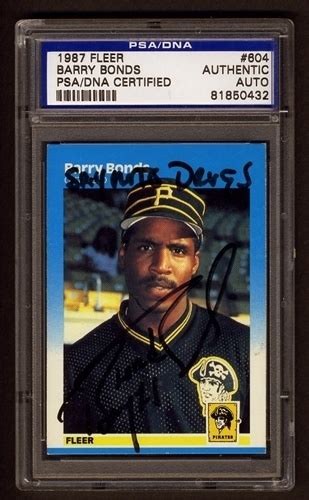 Build your card collection with mlb baseball cards from the official online store of major league baseball. Baseball Cards Rule: Funny card: 1987 Fleer #604 Barry Bonds "Say No To Drugs" PSA Authentic Auto