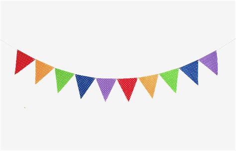 Birthday Wedding Party Bunting Flags Rainbow Colors Polka Dot Banner