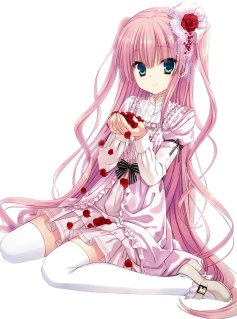 Anime Girl And Manga Image Cute Pink Anime Girl Hd Png Download