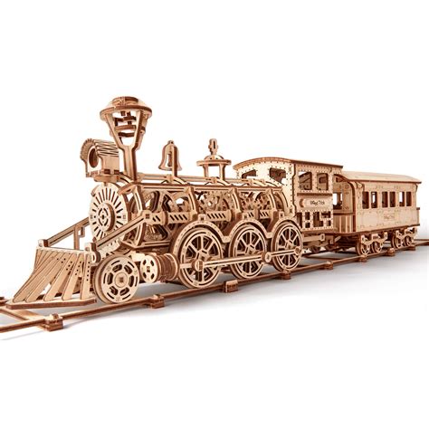 Buy Wood Trick Wooden Toy Train Set With Railway 34x7″ Locomotive