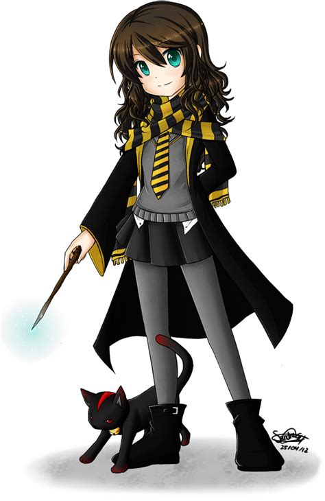 Hufflepuff Girl And Cat Very Cute Fanart Harry Potter Pinterest