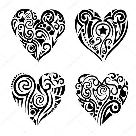 Tribal Harten Tribal Heart Tattoos Heart Tattoo Designs Heart Designs Free Vector Images