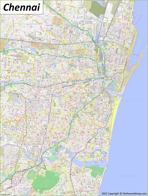 Chennai Map India Discover Chennai Madras With Detailed Maps