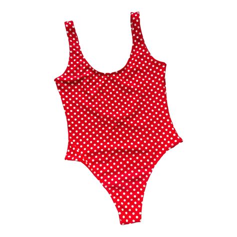 one piece polka dot fashion and classic swimsuit red swimwear one piece cheeky bikini etsy